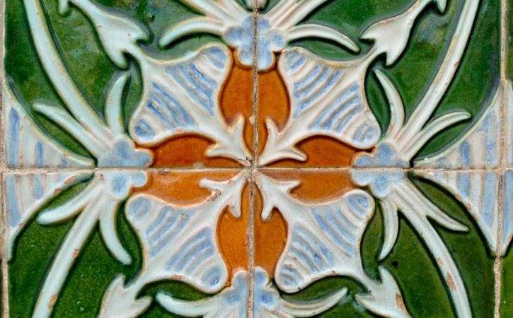 Cerâmica nas Caldas da Rainha, azulejo de fachada exterior, Caldas da Rainha