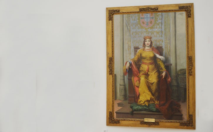 A Rainha Dona Leonor a Fundadora, retrato de D. Leonor, da autoria de José Malhoa, em Caldas da Rainha